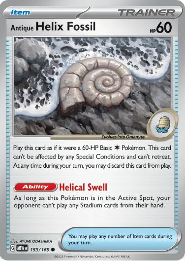 SV151 - 153 - Antique Helix Fossil (Reverse Holo)