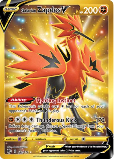 BS182 - Galarian Zapdos V (Secret)