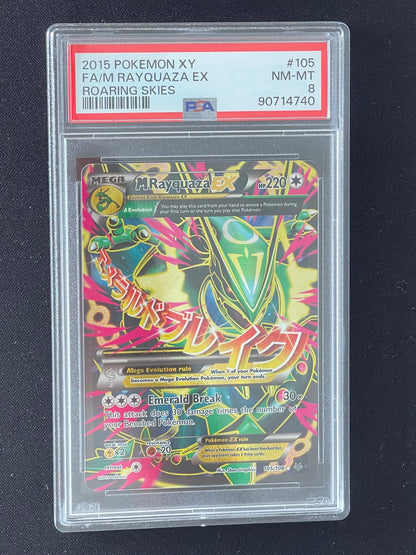 M Rayquaza EX Full Art - Roaring Skies - PSA 8