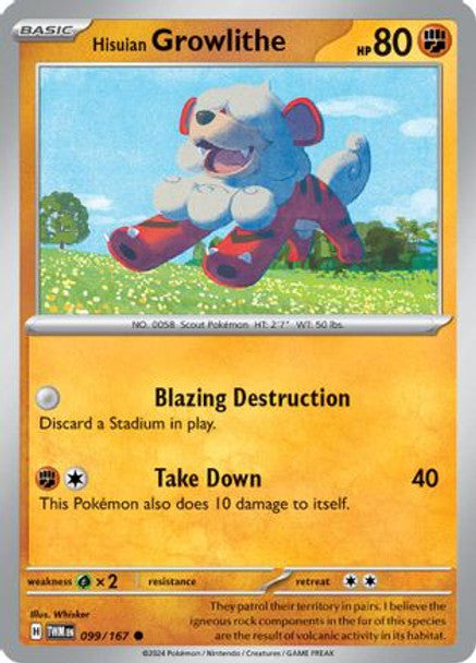 SVTM 099/167 - Hisuian Growlithe (Reverse Holo)